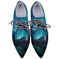 Aurora Borealis Mountain Reflection Pointed Oxford Shoes by Grandong