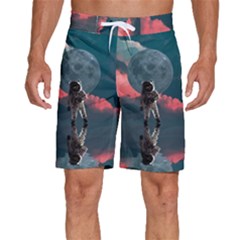 Astronaut Moon Space Nasa Planet Men s Beach Shorts by Loisa77