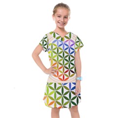 Mandala Rainbow Colorful Kids  Drop Waist Dress