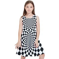 Geomtric Pattern Illusion Shapes Kids  Skater Dress by Grandong