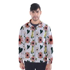 Flower White Pattern Floral Men s Windbreaker