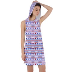 Nautical Digital Paper Nautical Boat Racer Back Hoodie Dress