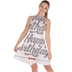 Birthday  Sleeveless Halter Neck A-line Dress by didisemporium