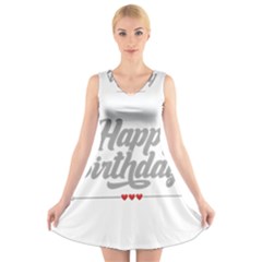 Birthday  V-neck Sleeveless Dress by didisemporium