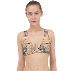 Leaves Monstera Picture Print Pattern Classic Banded Bikini Top by Ravend