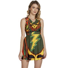 Grateful Dead Scarlet Fire Sleeveless High Waist Mini Dress