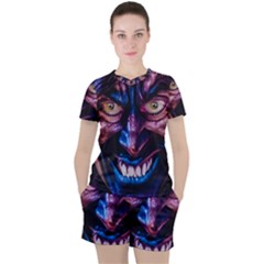 Shadow Madness (ai) Women s T-shirt And Shorts Set