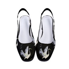 Crane Pattern Women s Classic Slingback Heels