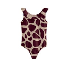 Animal Print Girraf Patterns Kids  Frill Swimsuit