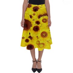Beautiful Sunflowers Perfect Length Midi Skirt