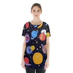 Space Galaxy Art Cute Art Skirt Hem Sports Top by Perong