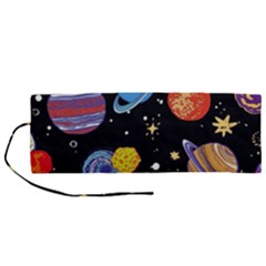 Space Galaxy Art Cute Art Roll Up Canvas Pencil Holder (m) by Perong