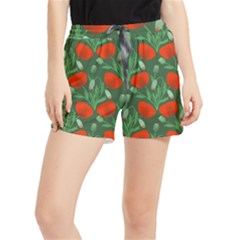 Poppy Fierce Wolf Poppies Bud Women s Runner Shorts by Perong