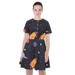Cosmos Rocket Spaceship Ufo Sailor Dress by Salmanaz77