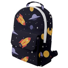 Cosmos Rocket Spaceship Ufo Flap Pocket Backpack (small) by Salmanaz77