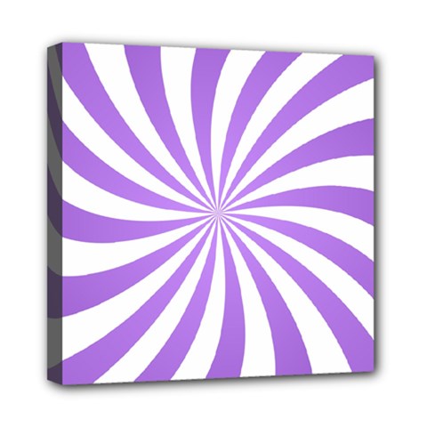 Spiral Vortex Rays Lavender Swirl Purple Mini Canvas 8  X 8  (stretched)