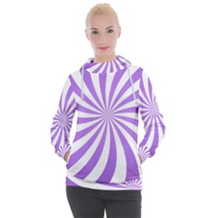 Spiral Vortex Rays Lavender Swirl Purple Women s Hooded Pullover