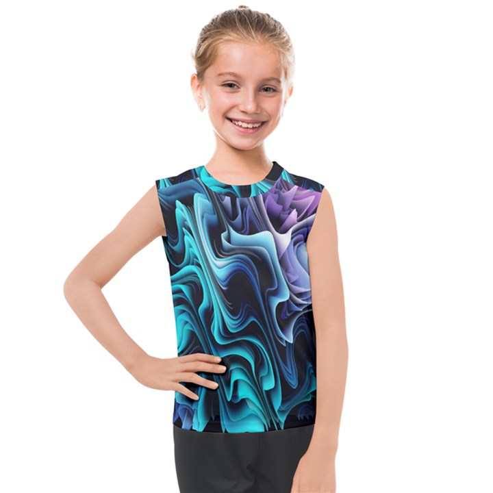 Nature Water Wave Architecture Kids  Mesh Tank Top