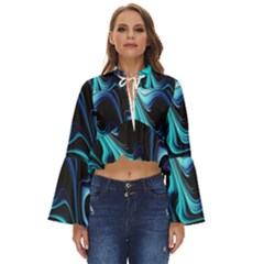 Nature Water Wave Architecture Boho Long Bell Sleeve Top by Salmanaz77