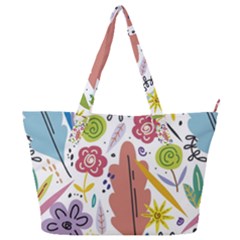 Summer Flowers Spring Background Full Print Shoulder Bag