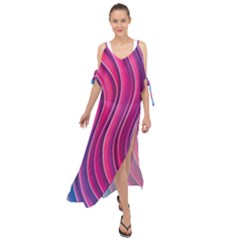 Spiral Swirl Pattern Light Circle Maxi Chiffon Cover Up Dress by Ndabl3x