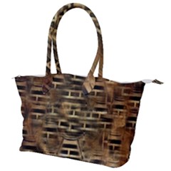 Textures Brown Wood Canvas Shoulder Bag