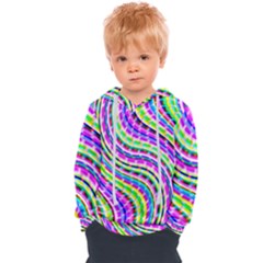 Neon Trippy Swirls Twirls Design Kids  Overhead Hoodie