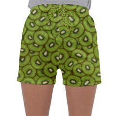 Kiwi Fruit Pattern Green Background Sleepwear Shorts