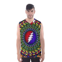 Grateful Dead Bear Pattern Men s Basketball Tank Top