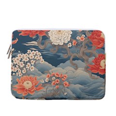 Seamless Pattern Chinoiserie Flowers 13  Vertical Laptop Sleeve Case With Pocket by Paksenen