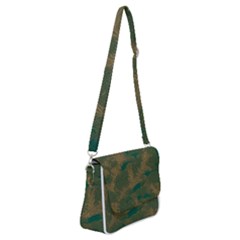 Seamless Pattern Pattern Leaves Shoulder Bag With Back Zipper