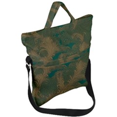 Seamless Pattern Pattern Leaves Fold Over Handle Tote Bag