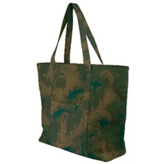 Seamless Pattern Pattern Leaves Zip Up Canvas Bag by Paksenen