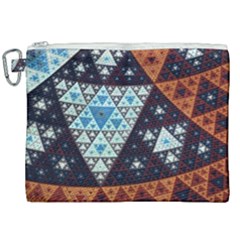 Fractal Triangle Geometric Abstract Pattern Canvas Cosmetic Bag (xxl)