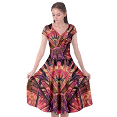 Trippy Garland Cap Sleeve Wrap Front Dress