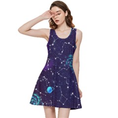 Realistic Night Sky Poster With Constellations Inside Out Racerback Dress