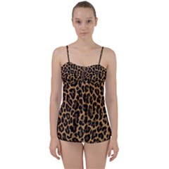 Tiger Skin Art Pattern Babydoll Tankini Set