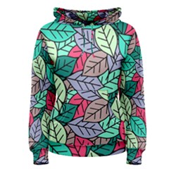 Pattern Leaves Background Nature Women s Pullover Hoodie