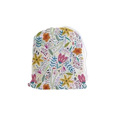 Flowers Nature Wallpaper Background Drawstring Pouch (medium)