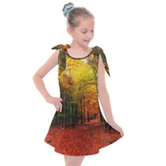 Forest Woods Autumn Nature Kids  Tie Up Tunic Dress