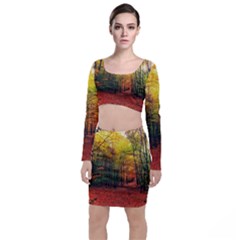 Forest Woods Autumn Nature Top And Skirt Sets