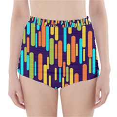 Illustration Abstract Line High-waisted Bikini Bottoms