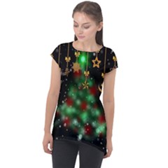 Christmas Star Jewellery Cap Sleeve High Low Top by anzea