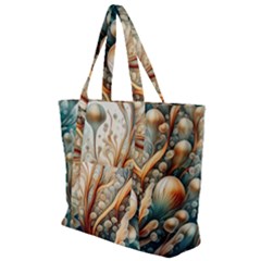 Undersea Dreams Saltwater Ocean Zip Up Canvas Bag