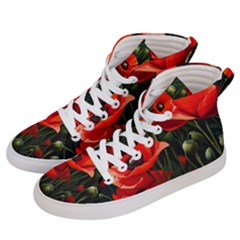 Flowers Poppies Bloom Blossom Art Men s Hi-top Skate Sneakers