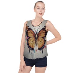 Butterflies Of Motivation Bubble Hem Chiffon Tank Top