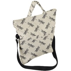 Dragonfy Insect Pattern Fold Over Handle Tote Bag