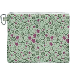 Swirls Foliage Leaves Green Canvas Cosmetic Bag (xxxl)