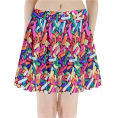 Colorful Candy Texture, Close-up Pleated Mini Skirt