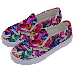 Colorful Candy Texture, Close-up Kids  Canvas Slip Ons